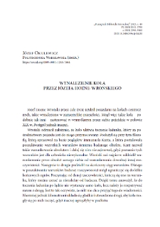 Wynalezienie koła przez Józefa Hoene-Wrońskiego. Pamiętnik Biblioteki Kórnickiej. Z.40