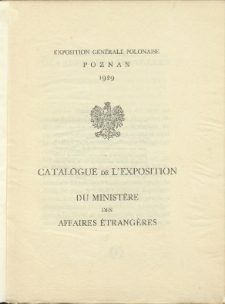 Catalogue de l'Exposition du Ministère des Affaires Étrangères