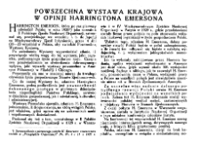Powszechna Wystawa Krajowa w opinji Harirngtona Emersona