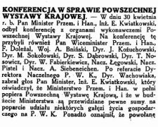 Konferencja w sprawie Powszechnej Wystawy Krajowej