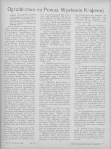 Ogrodnictwo na Powsz. Wystawie Krajowej