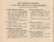Spis wydawnictw niemieckich z roku 1925 z zakresu spraw polsko-niemieckich