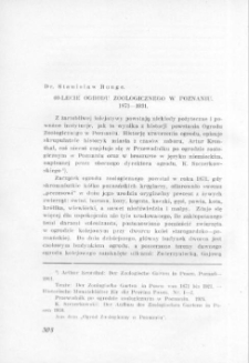 60-lecie Ogrodu Zoologicznego w Poznaniu 1871-1931