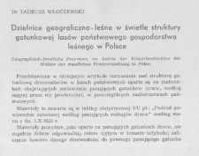 Dzielnice geograficzno-leśne w świetle struktury gatunkowej lasów państwowego gospodarstwa leśnego