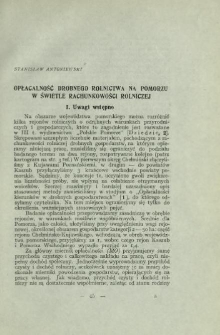 Opłacalność drobnego rolnictwa na Pomorzu w świetle rachunkowości rolniczej