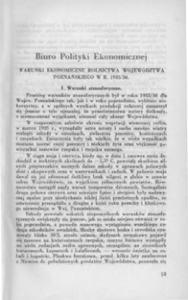 Warunki ekonomiczne rolnictwa województwa poznańskiego w r. 1935/36