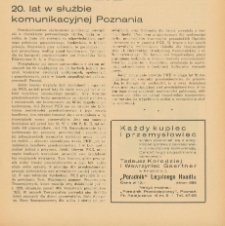 20. lat w służbie komunikacyjnej Poznania