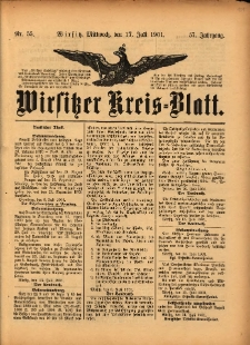 Wirsitzer Kreis-Blatt: herausgegeben vom Königlichen Landraths-Amte 1901.07.17 Jg.57 Nr55