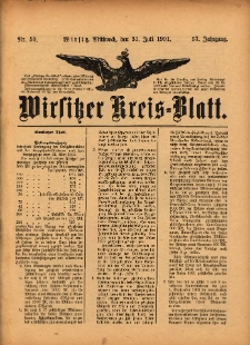 Wirsitzer Kreis-Blatt: herausgegeben vom Königlichen Landraths-Amte 1901.07.31 Jg.57 Nr59