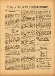 Beilage zu Nr.73 des „Wirsitzer Kreisblattes” 1901.09.18
