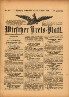 Wirsitzer Kreis-Blatt: herausgegeben vom Königlichen Landraths-Amte 1901.10.12 Jg.57 Nr80