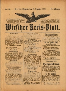 Wirsitzer Kreis-Blatt: herausgegeben vom Königlichen Landraths-Amte 1901.12.18 Jg.57 Nr99