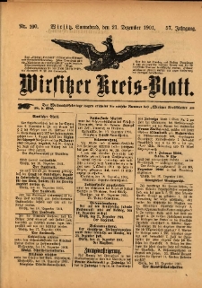 Wirsitzer Kreis-Blatt: herausgegeben vom Königlichen Landraths-Amte 1901.12.21 Jg.57 Nr100
