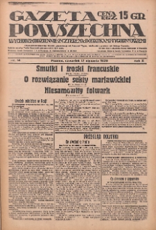 Gazeta Powszechna: wychodzi codziennie z czterema dodatkami tygodniowemi 1929.01.17 R.10 Nr14