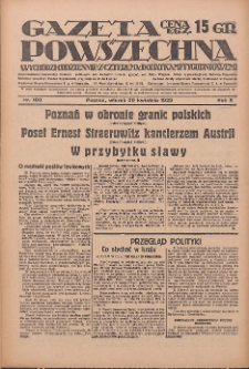 Gazeta Powszechna: wychodzi codziennie z czterema dodatkami tygodniowemi 1929.04.30 R.10 Nr100