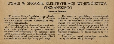 Uwagi w sprawie elektryfikacji województwa poznańskiego