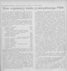 Stan organizacji działu przemysłowego na PWK