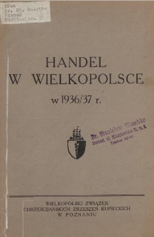 Handel w Wielkopolsce w 1936/1937 r.