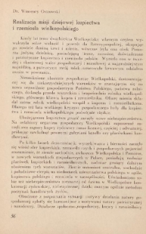 Realizacja misji dziejowej kupiectwa i rzemiosła wielkopolskiego
