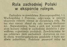 Rola zachodniej Polski w eksporcie polskim