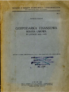 Gospodarka finansowa miasta Lwowa w latach 1624-1635