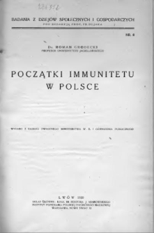 Początki immunitetu w Polsce