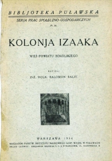 Kolonja Izaaka : wieś powiatu sokólskiego