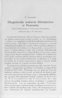 Długotrwałe wahania klimatyczne w Poznaniu