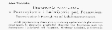 Utworzenie rezerwatów w Puszczykowie i Ludwikowie pod Poznaniem