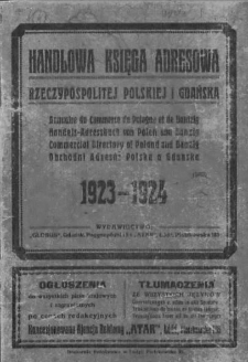 Handlowa Ksiega Adresowa Rzeczypospolitej Polskiej i Gdańska 1923-1924