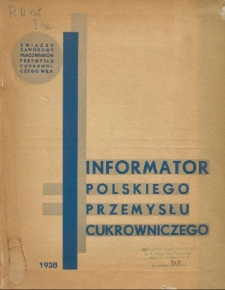 Informator Polskiego Przemysłu Cukrowniczego 1938