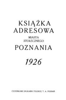 Książka adresowa miasta stołecznego Poznania