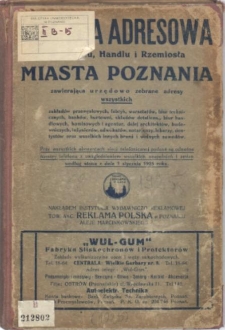 Książka adresowa przemysłu, handlu i rzemiosła miasta Poznania