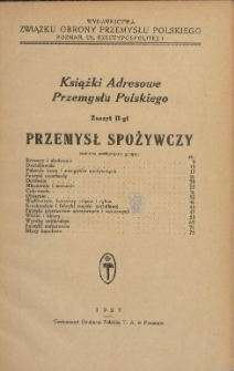 Książki adresowe przemysłu polskiego. Z. 2, Przemysł spożywczy