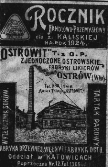 Rocznik handlowo-przemysłowy dla ziemi kaliskiej na rok 1924