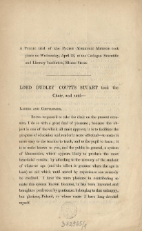A Public trial of the Polish Mnemonic Method took place on Wednesday, April 13, at the Cadogan Scientific and Literary Institution, Sloane Street