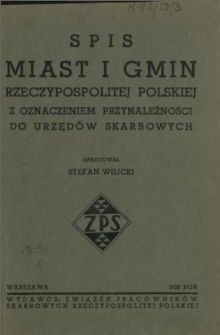 Spis miast i gmin Rzeczypospolitej Polskiej z oznaczeniem przynależności do urzędów skarbowych