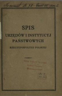 Spis urzędów i instytucyj państwowych Rzeczypospolitej Polskiej