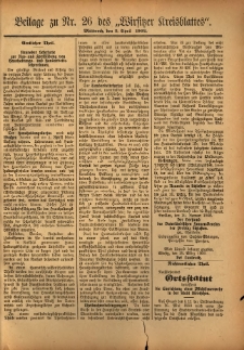 Beilage zu Nr.26 des „Wirsitzer Kreisblattes” 1902.04.02