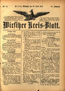 Wirsitzer Kreis-Blatt: herausgegeben vom Königlichen Landraths-Amte 1902.04.30 Jg.58 Nr34