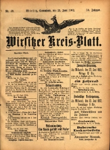 Wirsitzer Kreis-Blatt: herausgegeben vom Königlichen Landraths-Amte 1902.06.21 Jg.58 Nr49