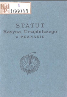 Statut Kasyna Urzędniczego w Poznaniu