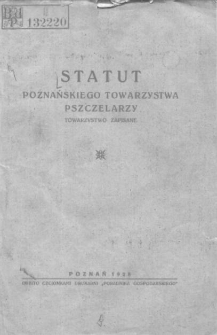 Statut Poznańskiego Towarzystwa Pszczelarzy