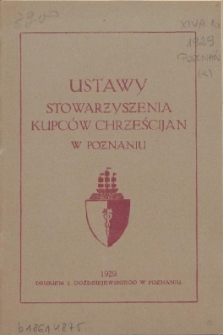 Ustawy Stowarzyszenia Kupców Chrześcijan w Poznaniu