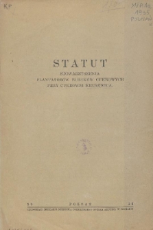 Statut Stowarzyszenia Plantatorów Buraków Cukrowych przy Cukrowni Kruszwica