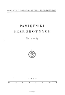 Pamiętniki bezrobotnych. nr 1-57