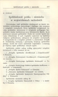 Spółdzielczość polska i niemiecka w województwach zachodnich
