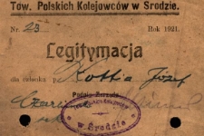 Towarzystwo Polskich Kolejowców w Środzie. Książeczka imienna członków