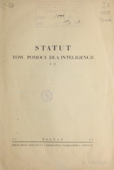 Statut Towarzystwa Pomocy dla Inteligencji T.Z.