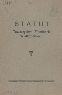 Statut Towarzystwa Ziemianek Wielkopolskich